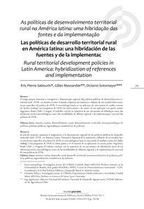 As Pol Ticas De Desenvolvimento Territorial Rural Na Am Rica Latina